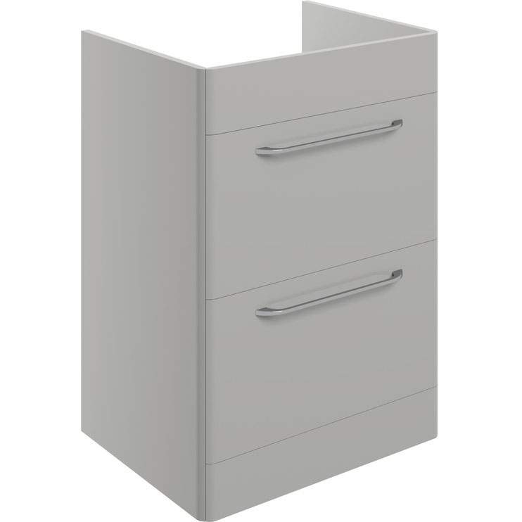 Gressingham 594mm 2 Drawer Floor Unit (exc. Basin) - Grey Gloss