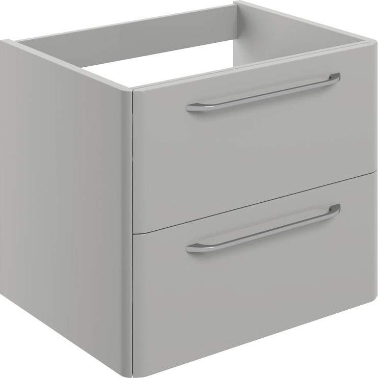 Gressingham 594mm 2 Drawer Wall Unit (exc. Basin) - Grey Gloss