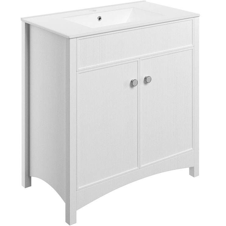 Havanna 810mm Basin Unit w/Basin - Satin White Ash