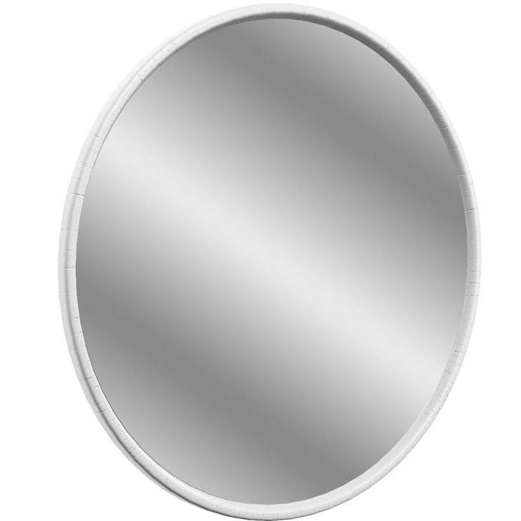 Havanna 550 x 550mm Round Mirror - Satin White Ash