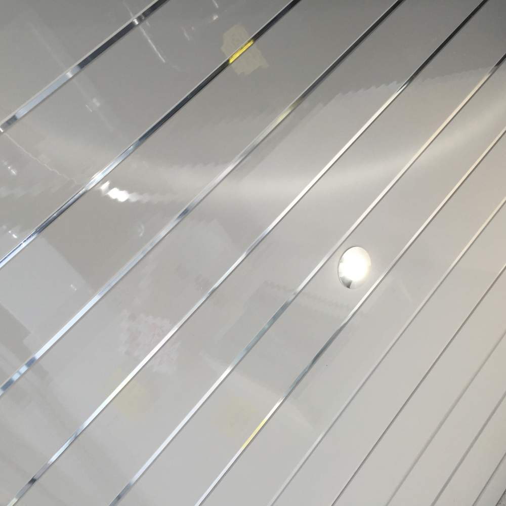 Neptune 250 - White Chrome Strip - PVC Plastic Wall & Ceiling Cladding - 2.6m - 4 Pack