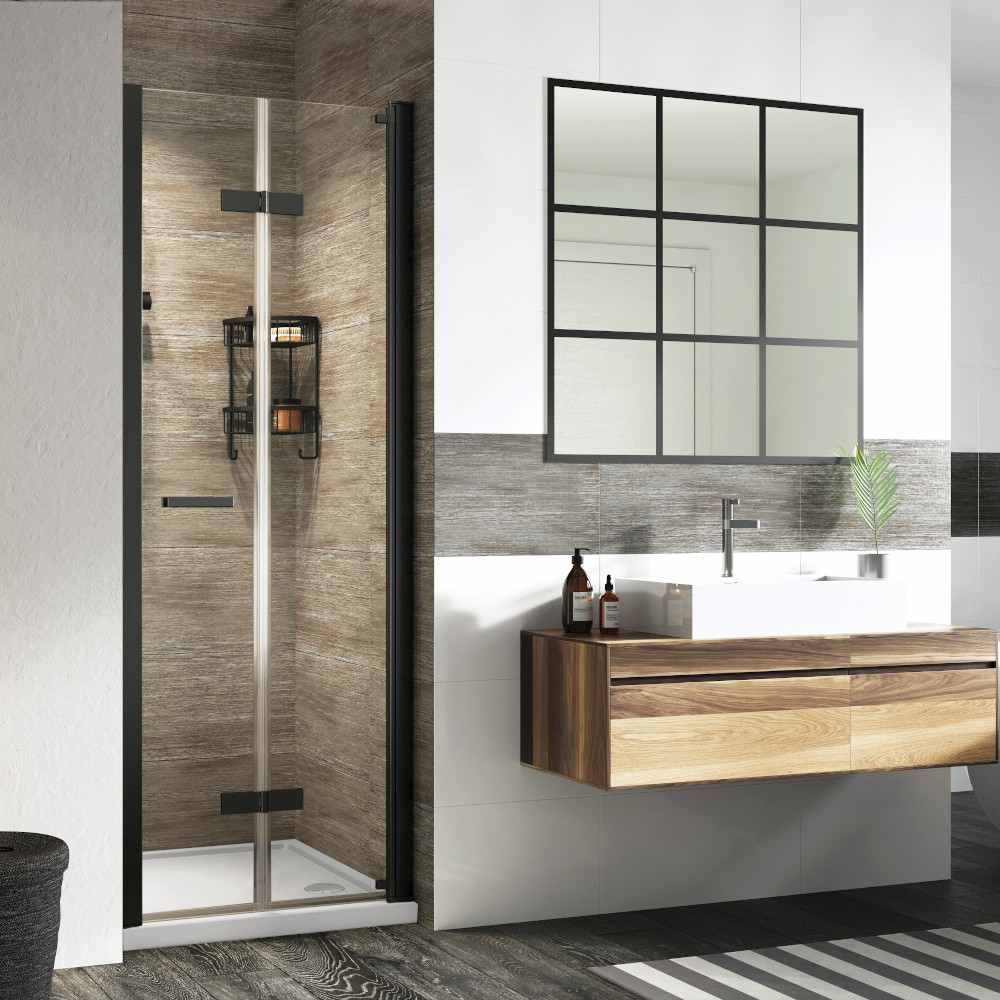 Roman Innov8 760mm Bi-Fold Shower Door in Matt Black