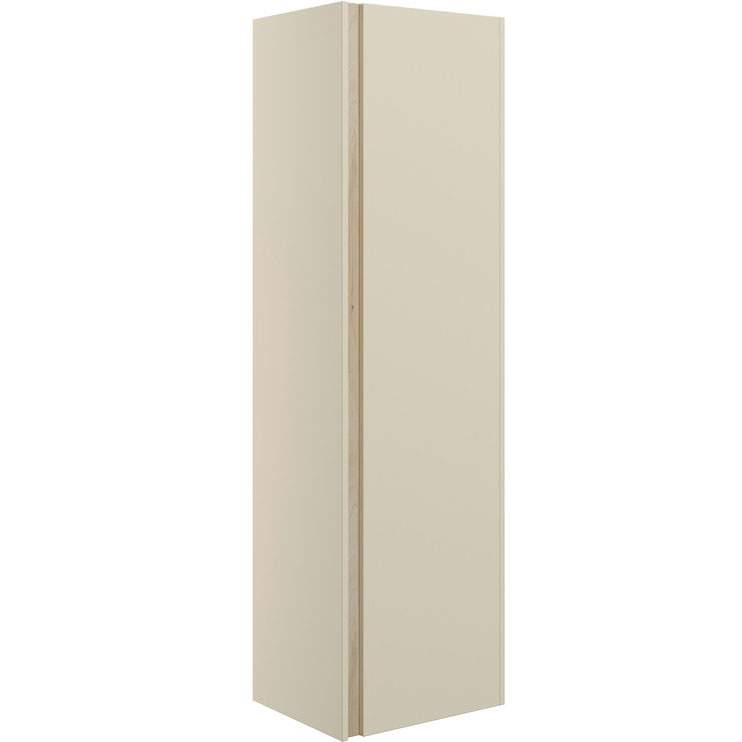 Jux Wall Hung 1 Door Tall Unit 350mm- Matt Cotton & Oak Effect