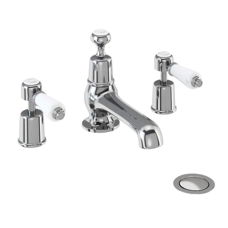 Burlington Kensington Traditional Three Hole Basin Mixer Tap