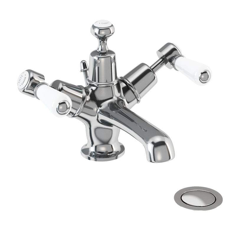 Burlington Kensington Traditional Basin Monobloc Tap - Pop Up Waste