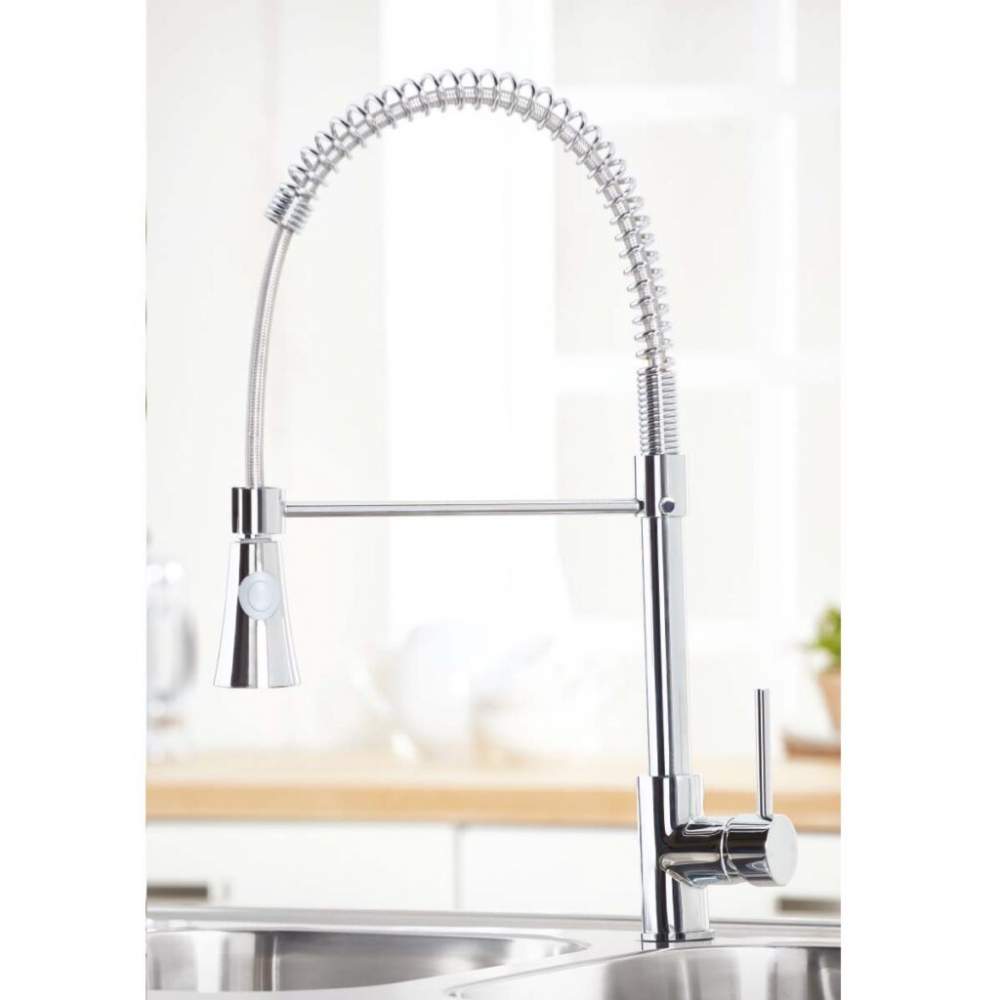 Rycka Spring Pull-Out Kitchen Mixer Tap - Chrome - Signature Series