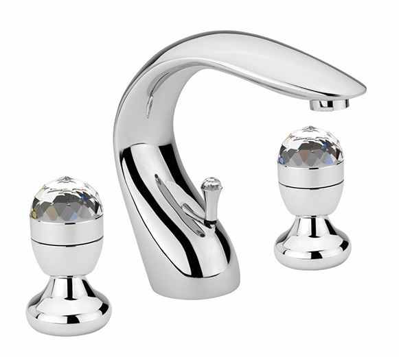 Sagittarius Liberty Crystal 3 Hole Basin Mixer Tap with Pop Up Waste