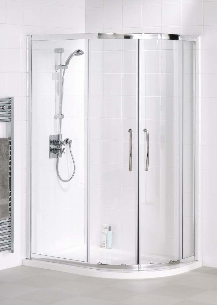 900 x 800mm Easy-Fit White Offset Quadrant Shower Enclosure, Lakes Classic Collection