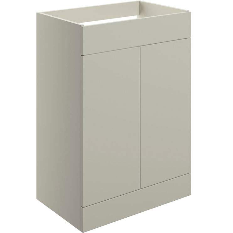 Shetland 590mm Floor Standing 2 Door Basin Unit (No Top) - Matt Latte