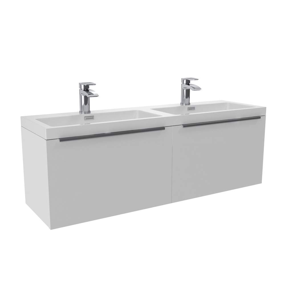 Muro 1200 Basin Cabinet in White - Scudo Bathrooms