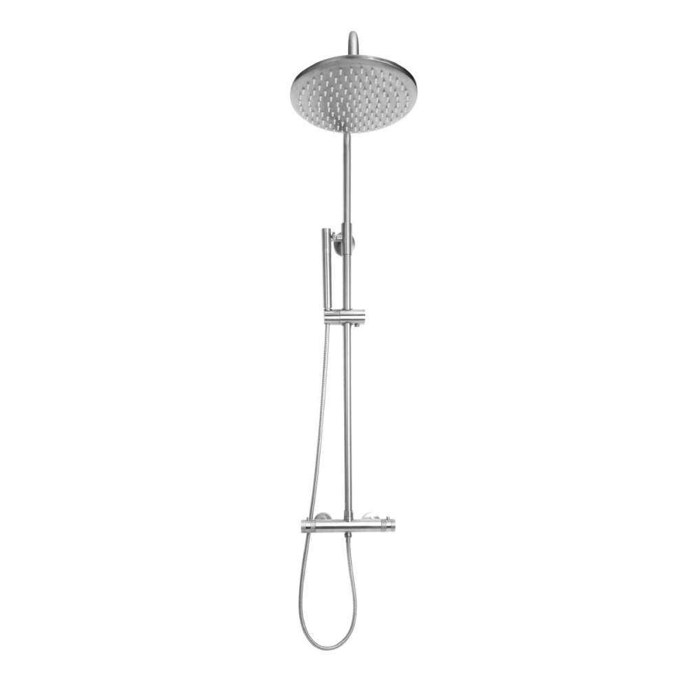 Core Chrome Twin Head Rigid Riser Shower Kit - Signature Showers