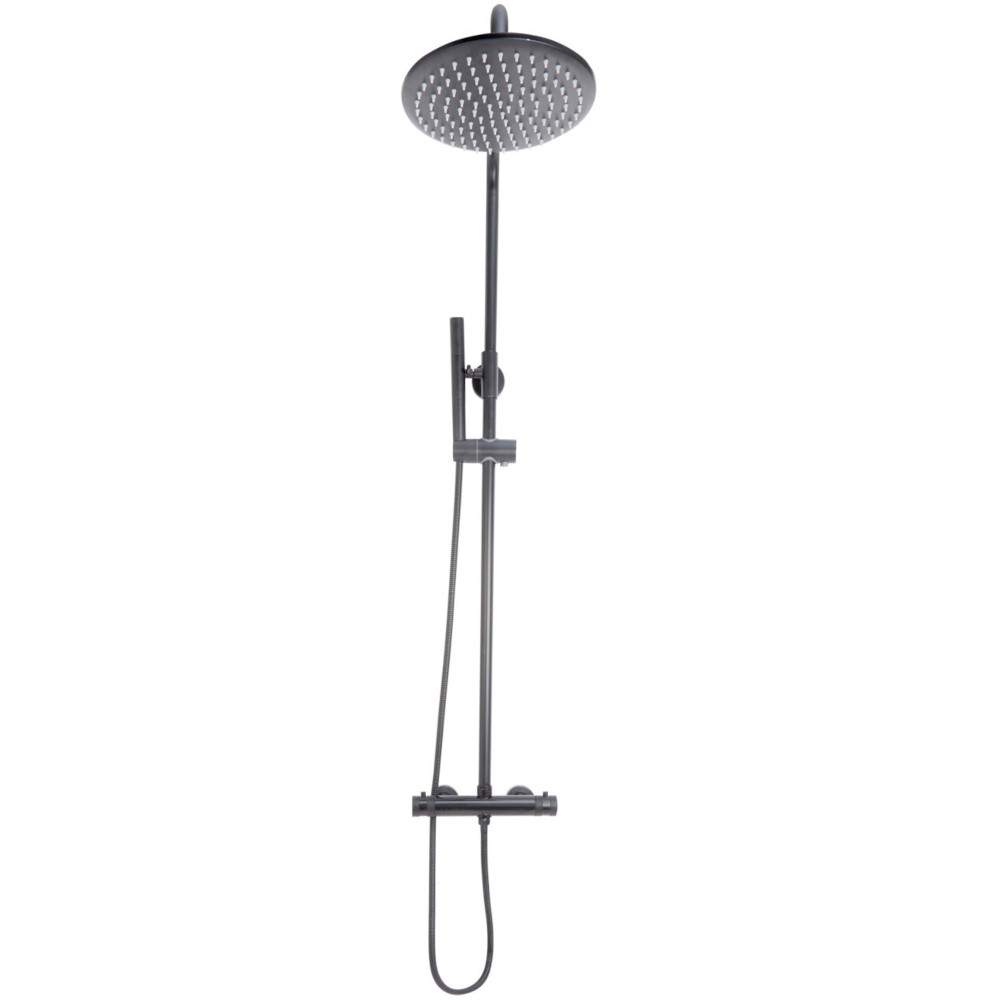 Scudo Core Gunmetal Round Rigid Riser Shower