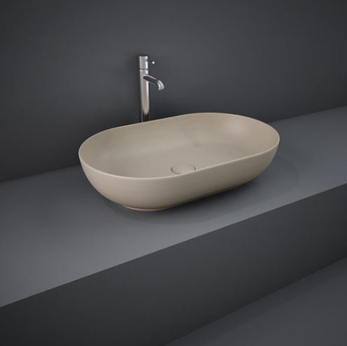 Feeling Oval Countertop Basin Matt Cappuccino - RAK Ceramics