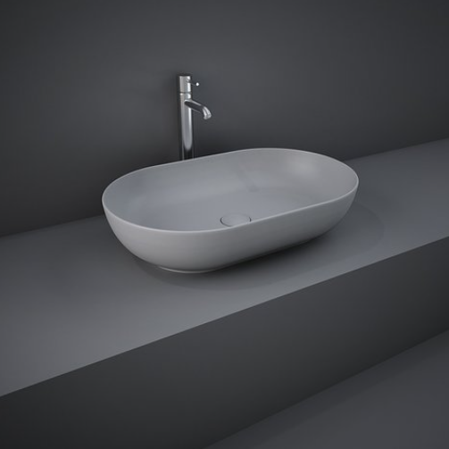 Feeling Oval Countertop Basin Matt Grey - RAK Ceramics