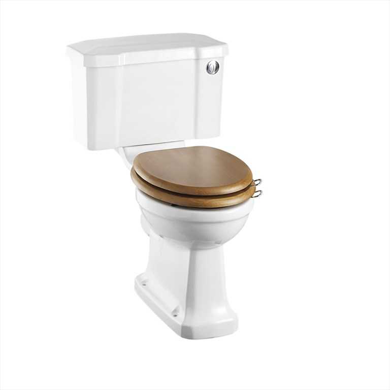 Burlington Close Coupled WC & White Ceramic Cistern with Chrome Push Button P5 C2