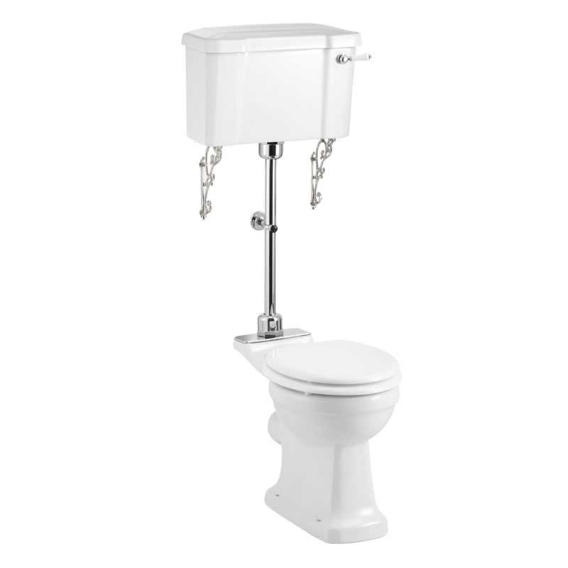 Burlington Medium Level WC with White Ceramic Cistern P5 C1 T33CHR