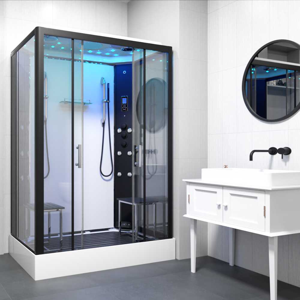 Insignia Showers Monochrome 1400 x 900mm Twin Steam Shower Cabin