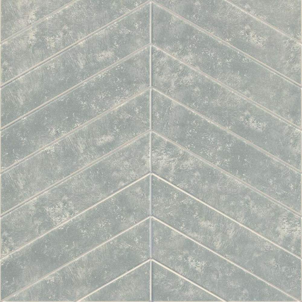 Pastel Blue Chevron Patterns Reflect Tile Wall Panels