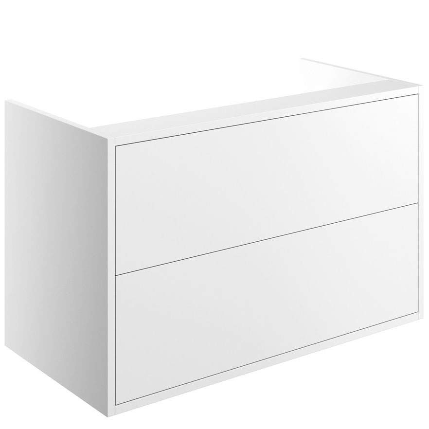 Pomeranian 900mm 2 Drawer Wall Hung Basin Unit (No Top) - Matt White