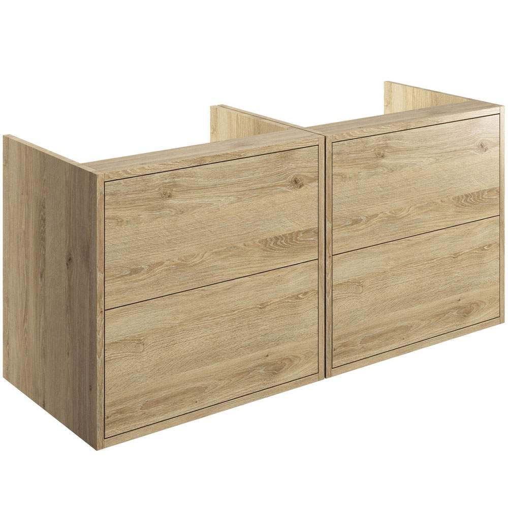 Pomeranian 1200mm Wall Hung Basin Unit Run (No Top) - Havana Oak