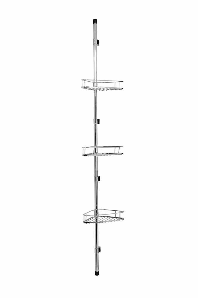 Croydex Triple Tier Corner Shower Basket Set (H) 1615mm x (W) 270mm x (D) 185mm