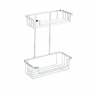 Croydex Stainless Steel Two Tier Shower Caddy - 315 x 250 x 125mm 