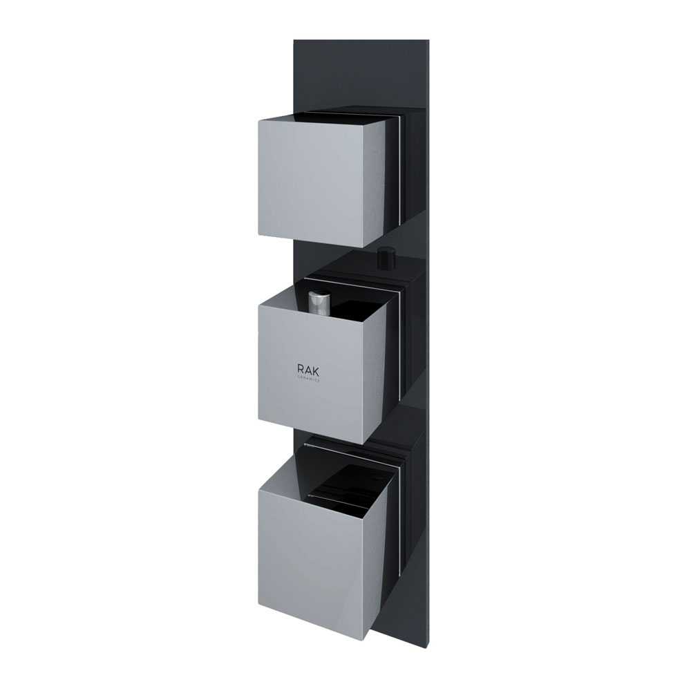 Feeling Black Square Dual Outlet Shower Valve by RAK Ceramics