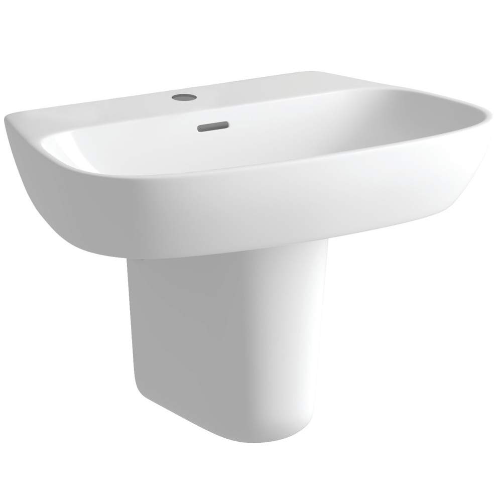 Ankam 600x400mm 1TH Basin & Semi Pedestal