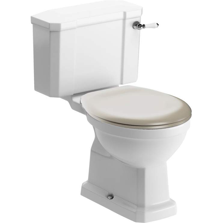 Shetland Close Coupled WC & Matt Latte Soft Close Seat