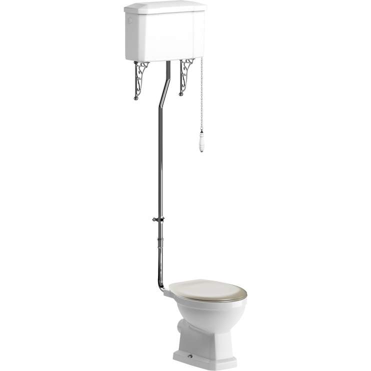 Shetland High Level Toilet & Matt Latte Soft Close Seat