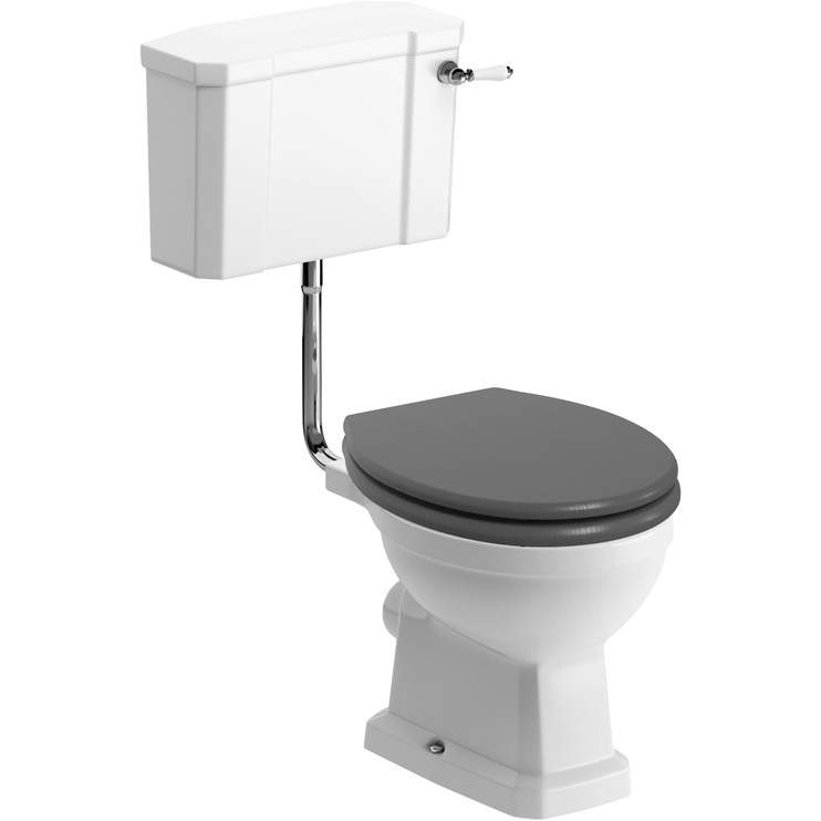 Shetland Low Level Toilet & Grey Ash Soft Close Seat