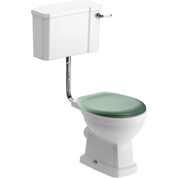 Shetland Low Level Toilet & Sage Green Soft Close Seat