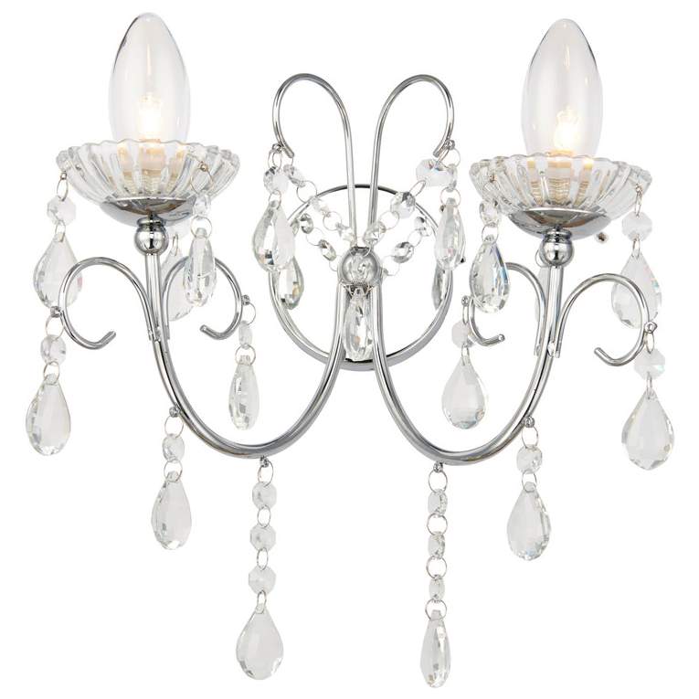 Shetland 2 Arm Chandelier Wall Light - Chrome