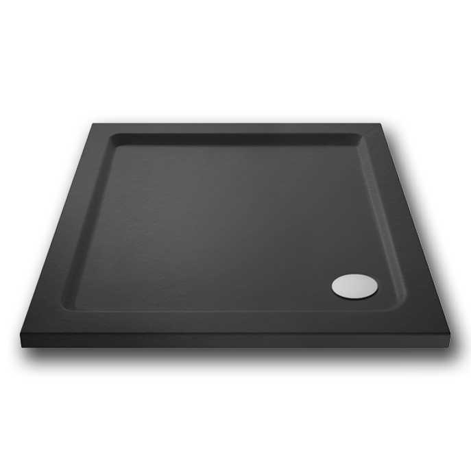 Nuie 900 x 900 Square Shower Tray Slate Grey - FREE Waste