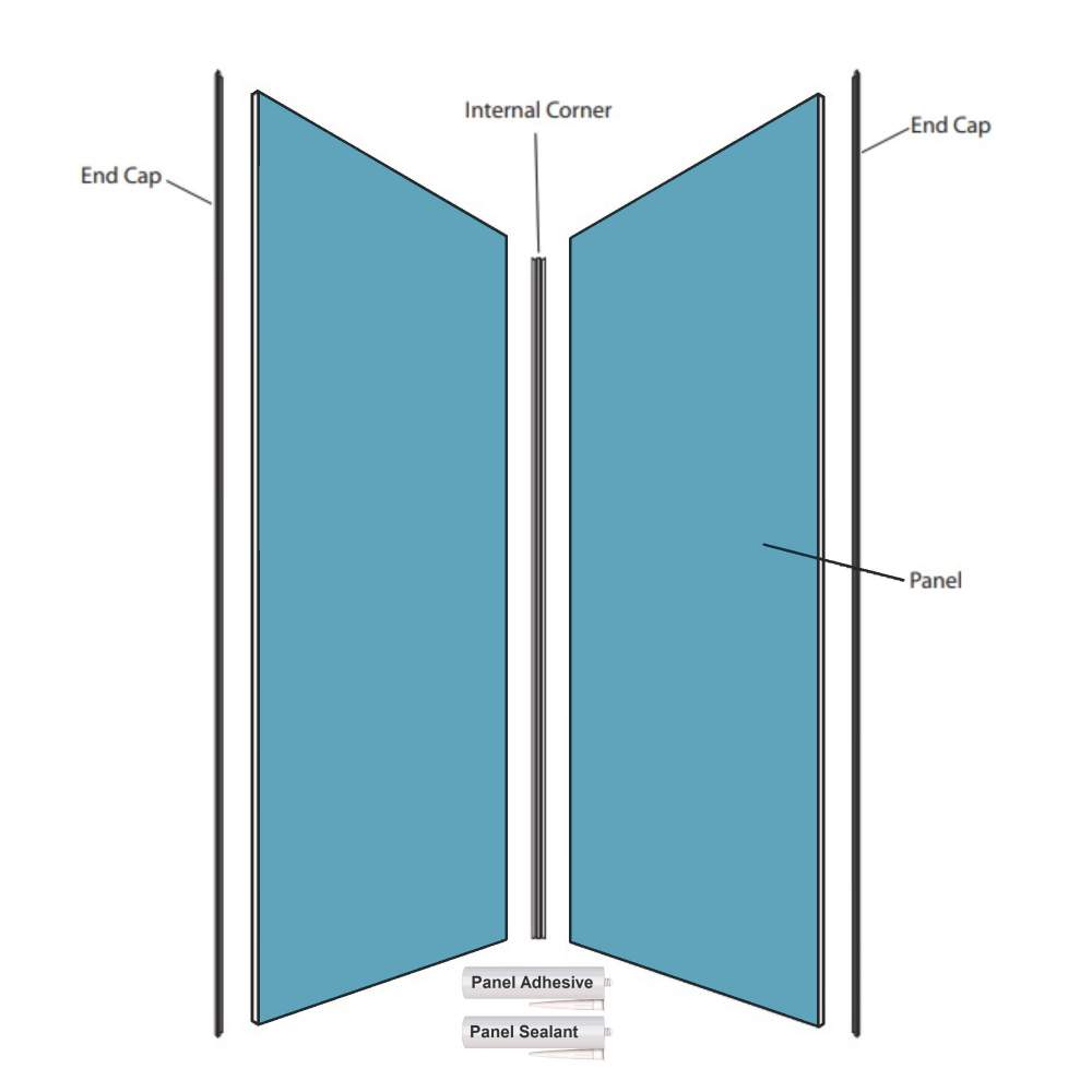 1000 x 1000 - Two Sided Splashpanel Kit