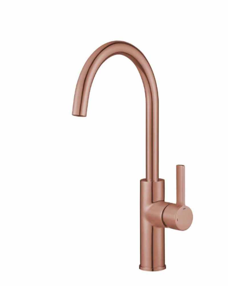 Jeroni Swan 1 Handle Copper Kitchen Mixer Tap - Francis Pegler Comap