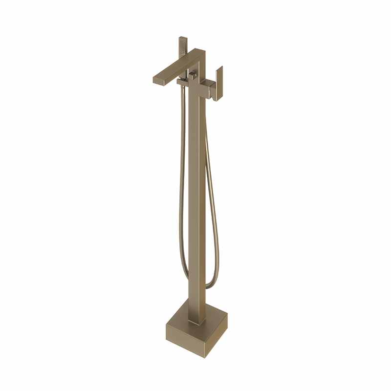 Abacus Plan Freestanding Bath Shower Mixer Tap - Brushed Nickel