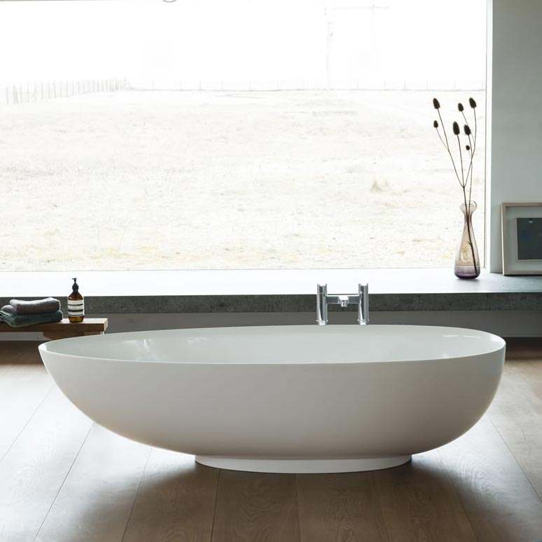 Clearwater Teardrop Petite 1690 x 820 Clear Stone Freestanding Bath