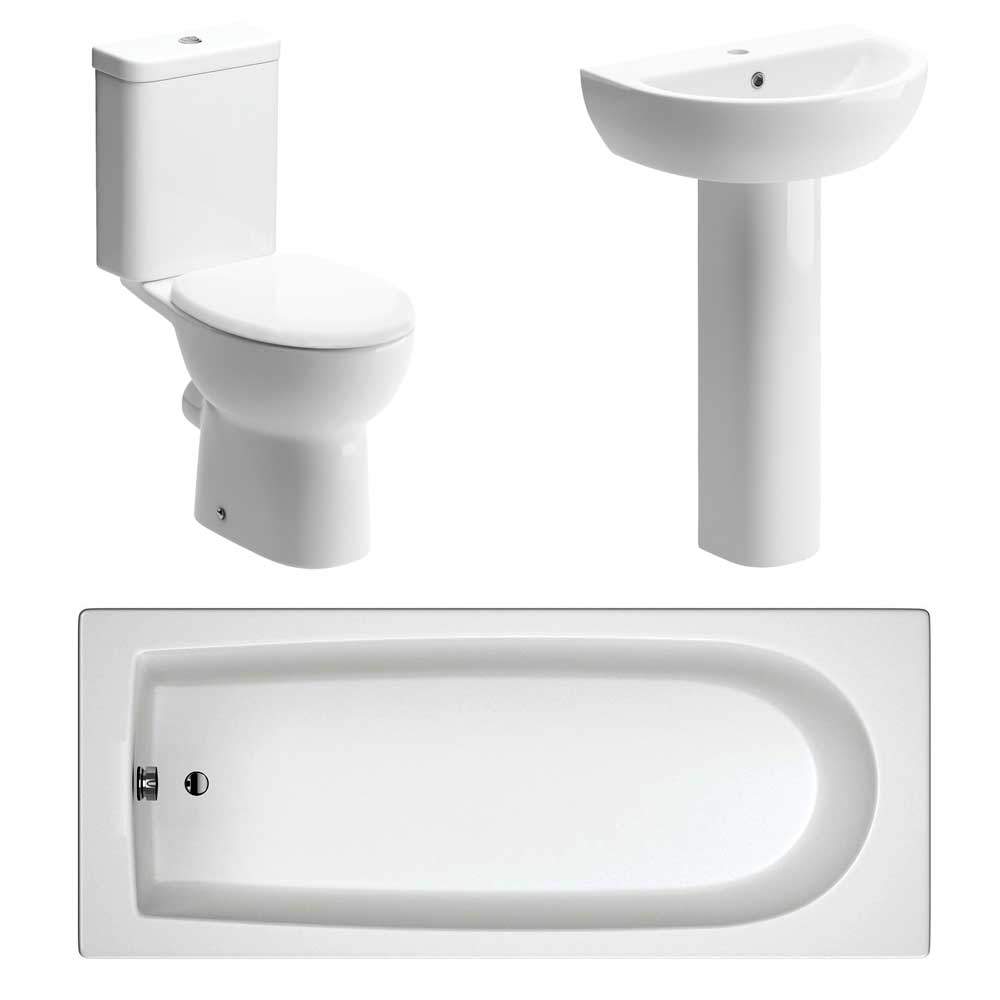 Termond Bathroom Suite, 550mm Basin, Close Toilet & 1700 Bath