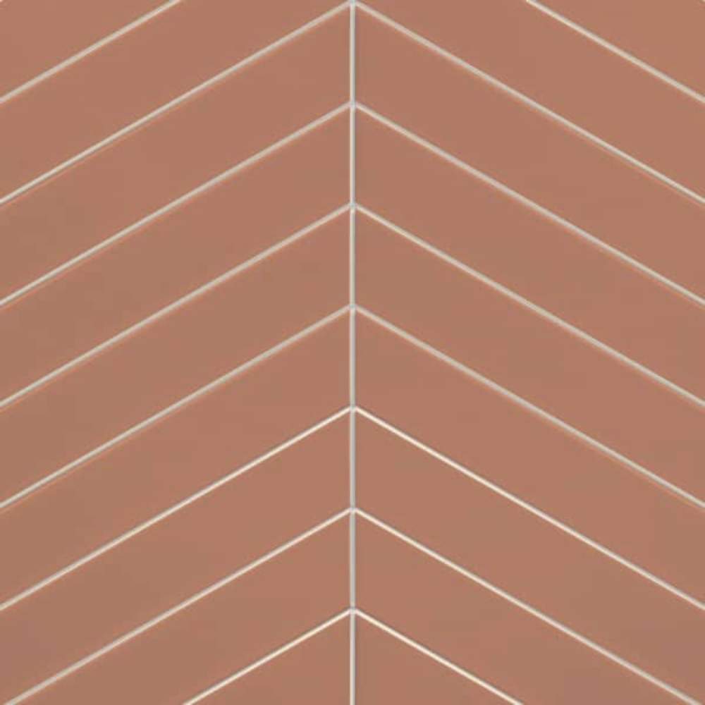 Terracotta Chevron Reflect Tile Wall Panels