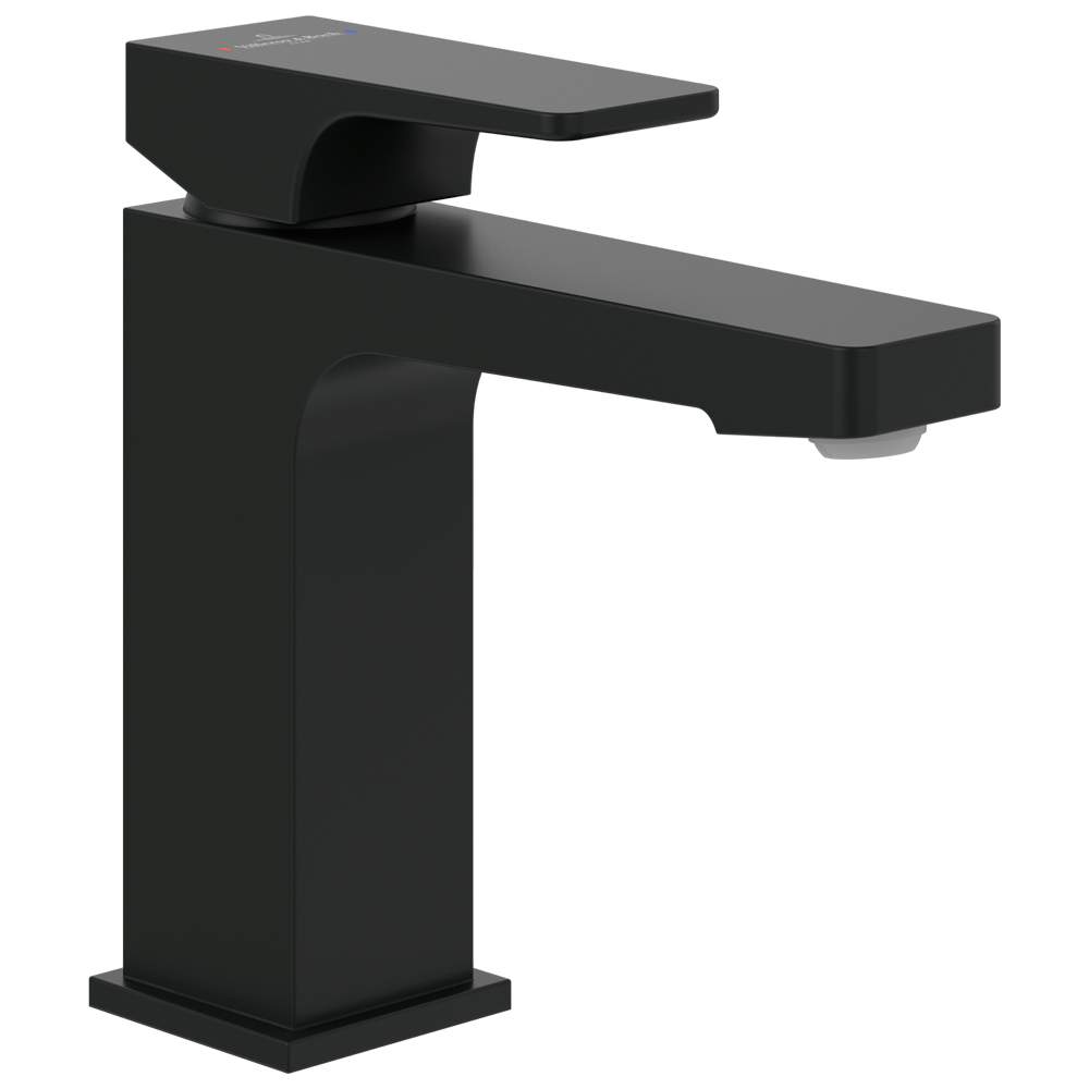 Villeroy & Boch Architectura Square Single Lever Basin Mixer Matt Black With Pop Up Waste