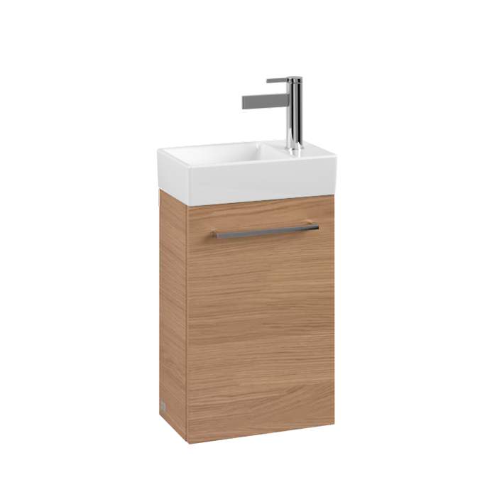 Villeroy & Boch Avento 340mm Right Hand 1 Door Bathroom Vanity Unit And Left Hand Basin - Nordic Oak