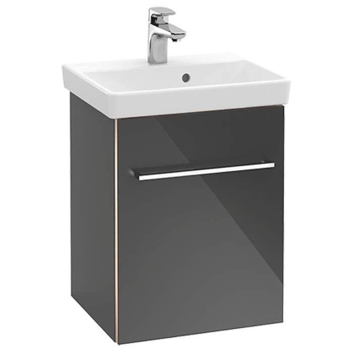 Villeroy & Boch Avento 430mm Bathroom Vanity Unit And Basin 1 Door Crystal Grey