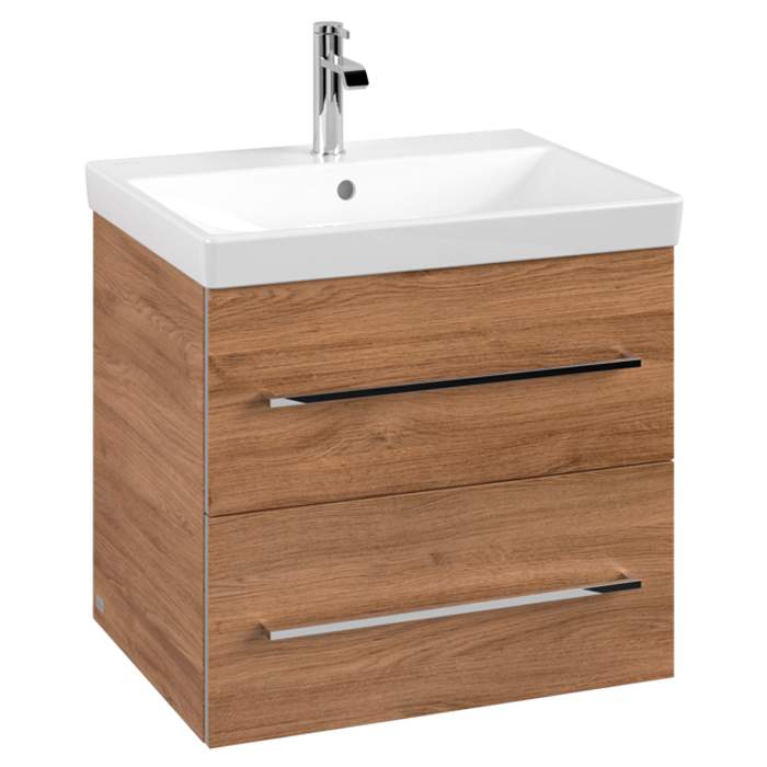 Villeroy & Boch Avento 580mm Bathroom Vanity Unit And Basin 2 Drawers Oak Kansas