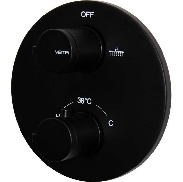 Vema Timea Black Two Outlet Thermostatic Valve