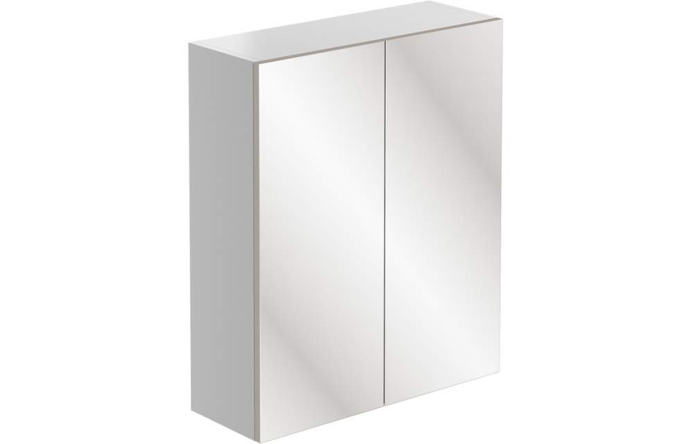 Venetian 600mm Mirrored Wall Unit - White Gloss