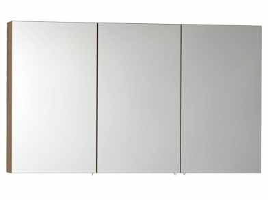 1200mm - Oak - Three Door Mirrored Bathroom Cabinet - Vitra