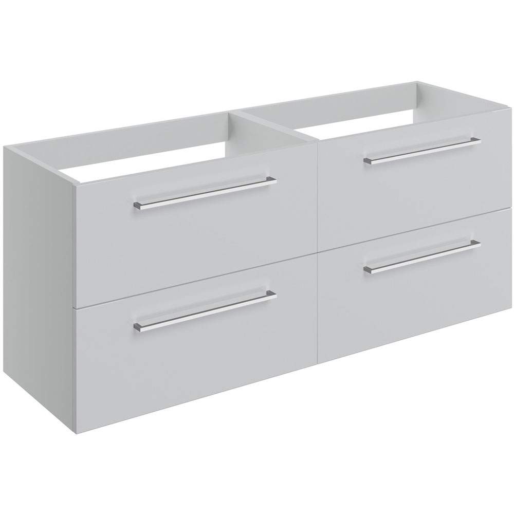 Vouille 1180mm Wall Hung 4 Drawer Basin Unit Run (No Top) - Grey Gloss