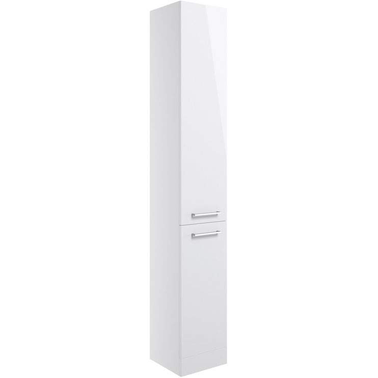 Vouille 350mm Floor Standing 2 Door Tall Unit - White Gloss