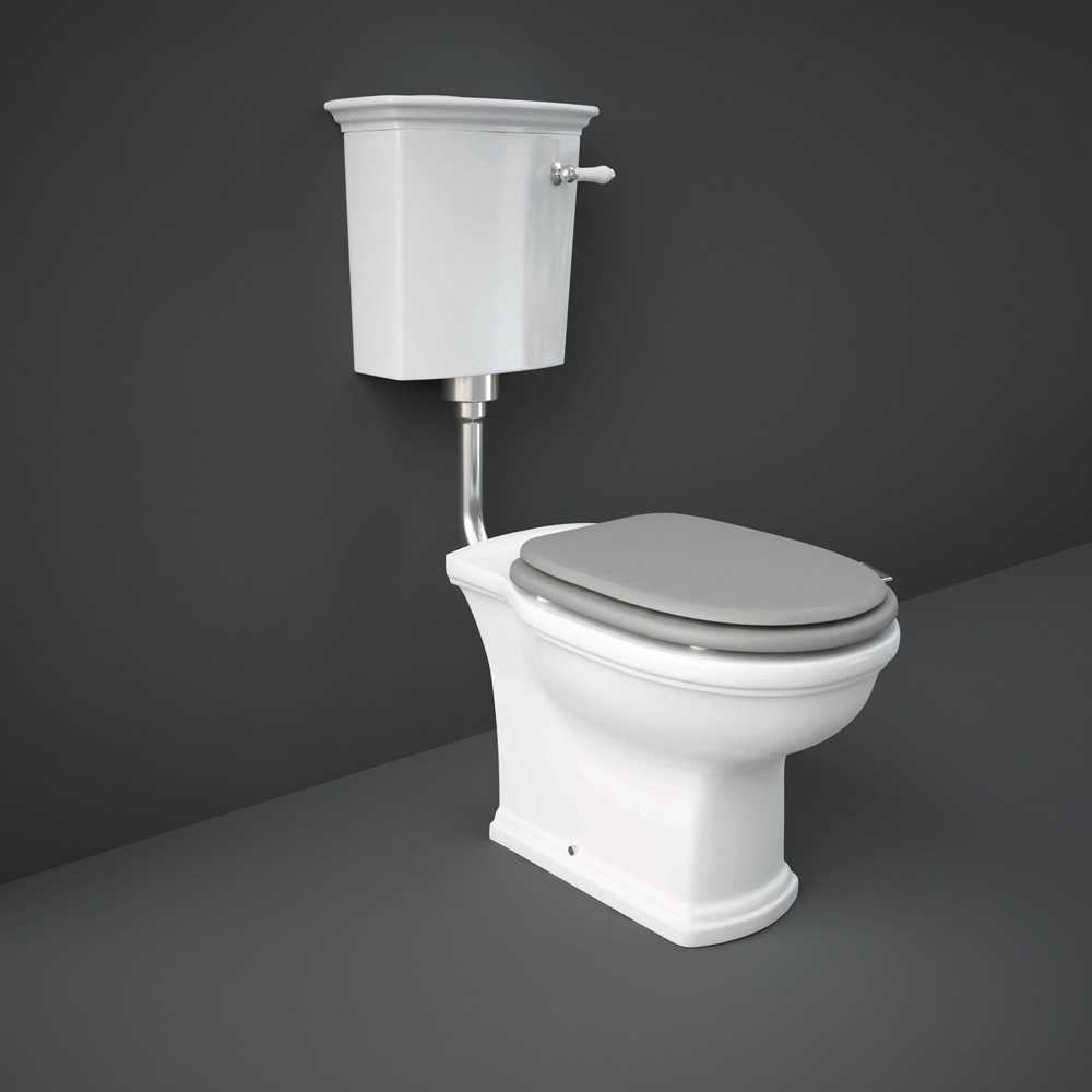 Washington Low Level Cistern and WC with Soft Close Seat Grey - RAK Ceramics 